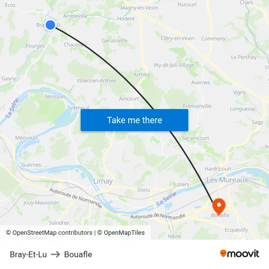 Bray-Et-Lu to Bouafle map