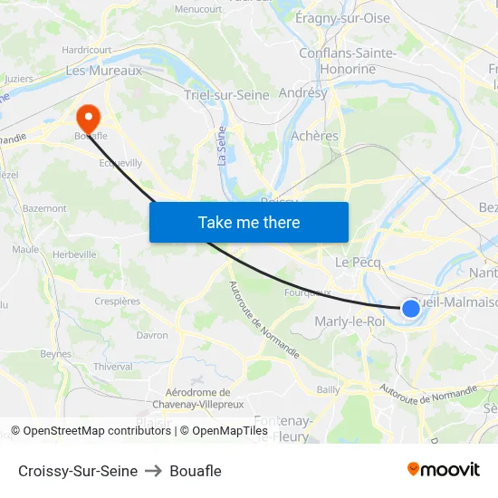 Croissy-Sur-Seine to Bouafle map