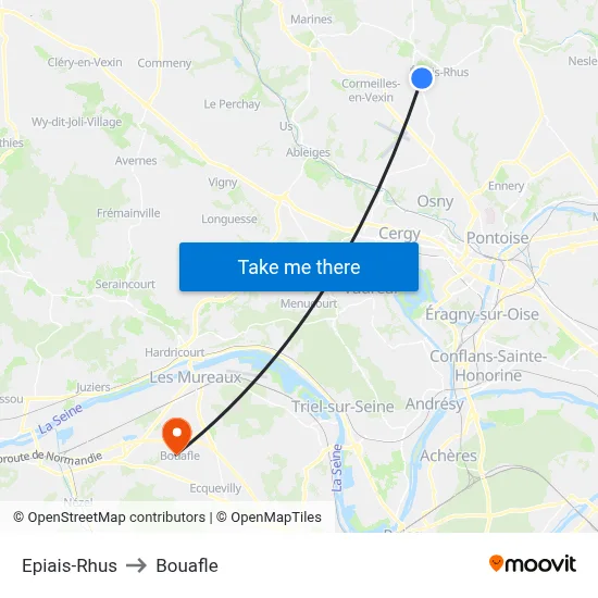 Epiais-Rhus to Bouafle map