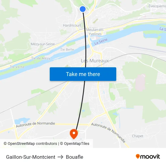 Gaillon-Sur-Montcient to Bouafle map
