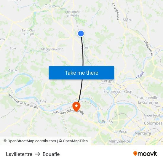 Lavilletertre to Bouafle map