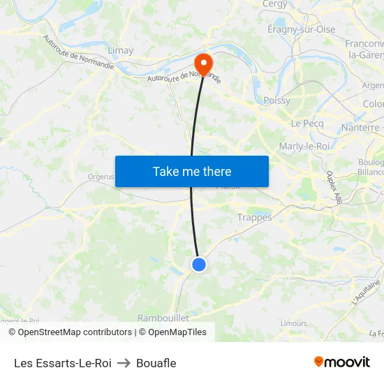 Les Essarts-Le-Roi to Bouafle map