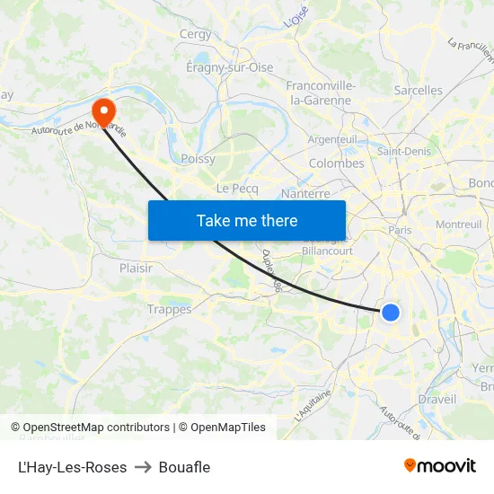 L'Hay-Les-Roses to Bouafle map