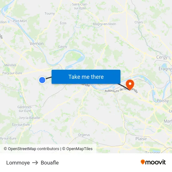 Lommoye to Bouafle map