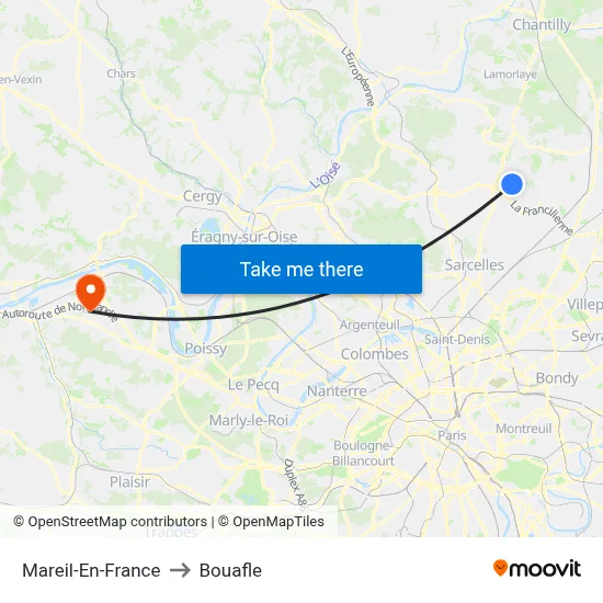 Mareil-En-France to Bouafle map