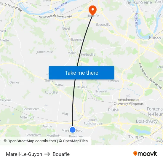 Mareil-Le-Guyon to Bouafle map