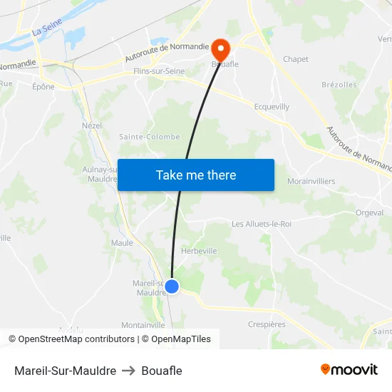 Mareil-Sur-Mauldre to Bouafle map