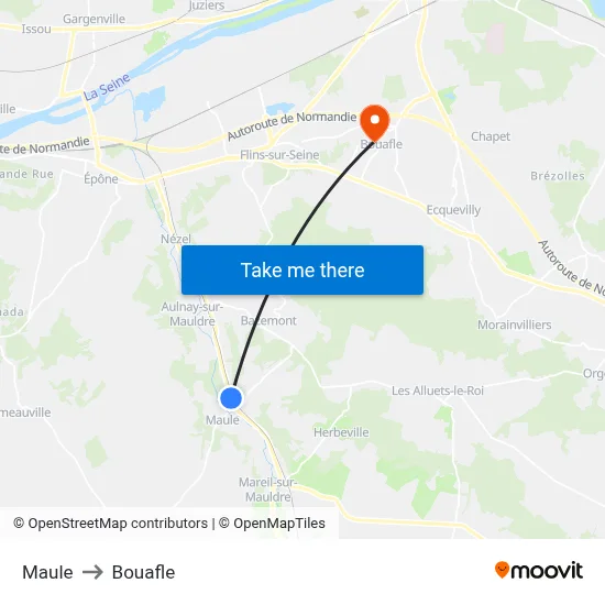 Maule to Bouafle map