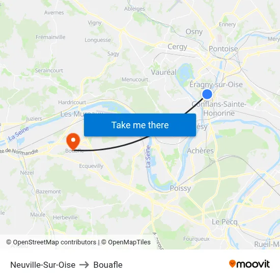Neuville-Sur-Oise to Bouafle map