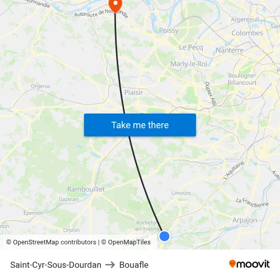 Saint-Cyr-Sous-Dourdan to Bouafle map