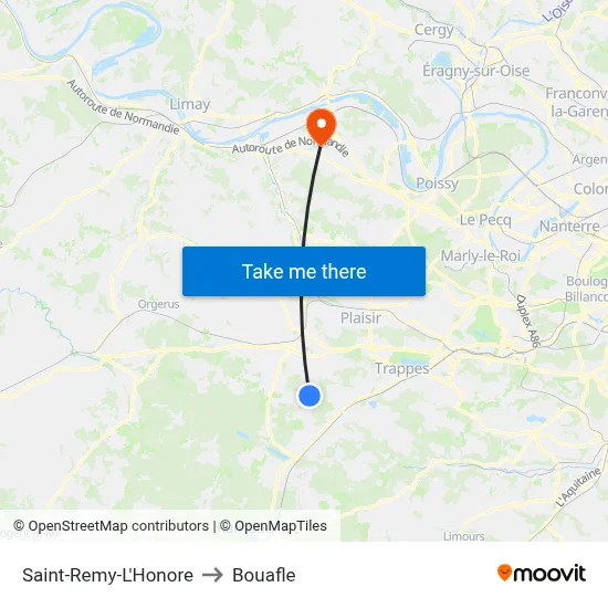 Saint-Remy-L'Honore to Bouafle map