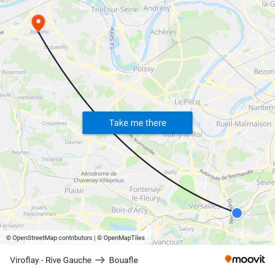 Viroflay - Rive Gauche to Bouafle map