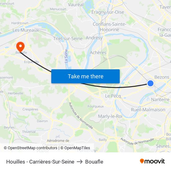Houilles - Carrières-Sur-Seine to Bouafle map