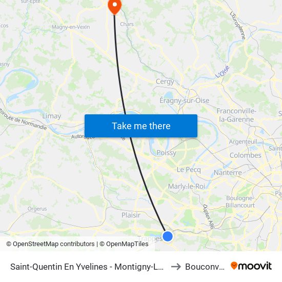 Saint-Quentin En Yvelines - Montigny-Le-Bretonneux to Bouconvillers map