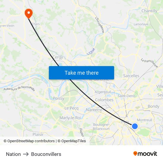 Nation to Bouconvillers map