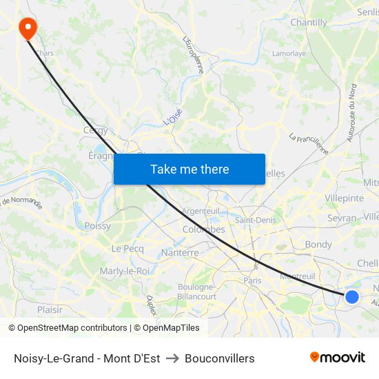Noisy-Le-Grand - Mont D'Est to Bouconvillers map