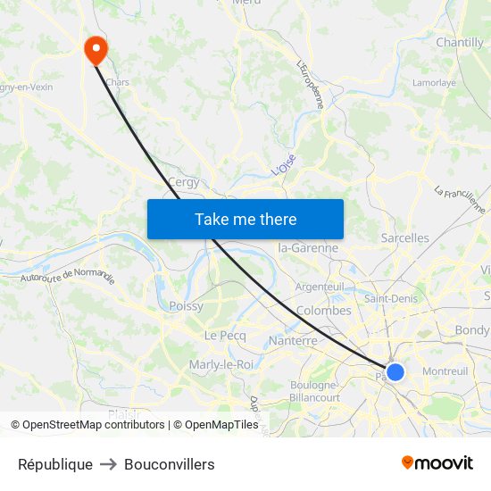 République to Bouconvillers map