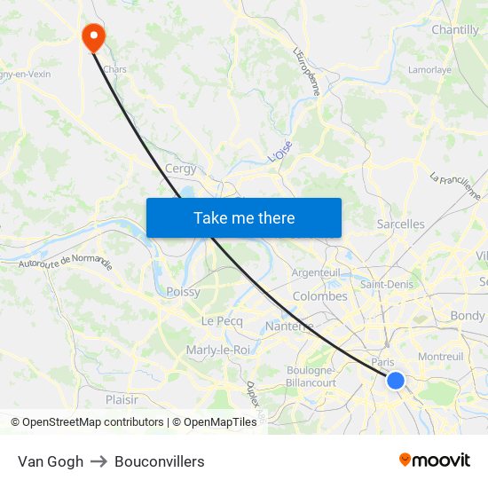 Van Gogh to Bouconvillers map