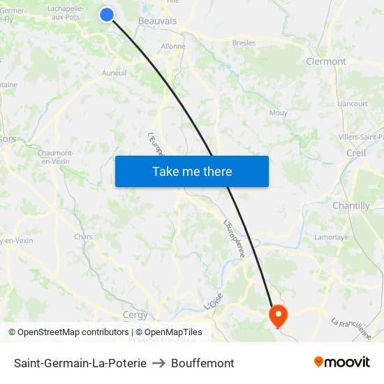 Saint-Germain-La-Poterie to Bouffemont map