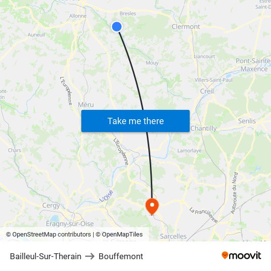 Bailleul-Sur-Therain to Bouffemont map