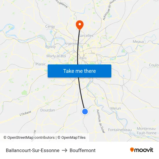 Ballancourt-Sur-Essonne to Bouffemont map