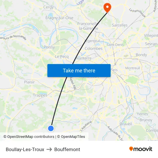 Boullay-Les-Troux to Bouffemont map