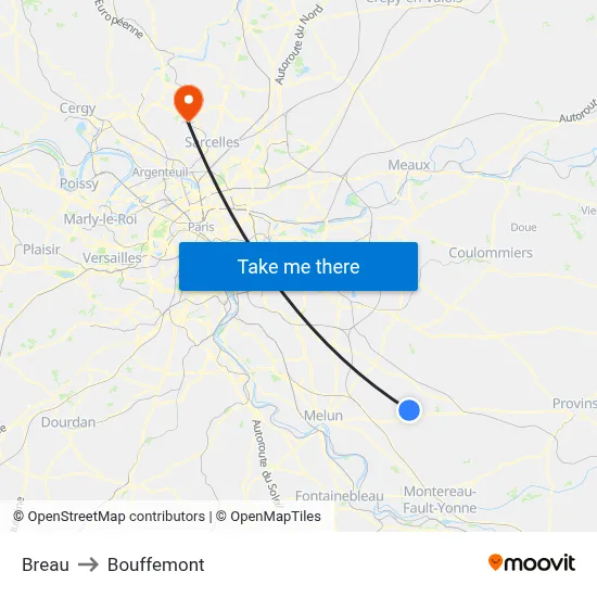 Breau to Bouffemont map