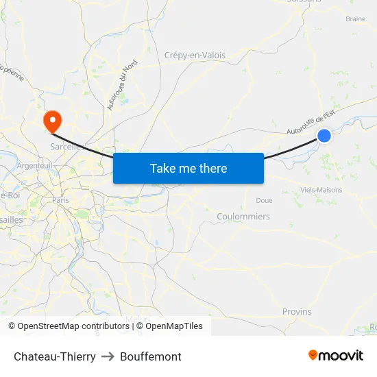Chateau-Thierry to Bouffemont map