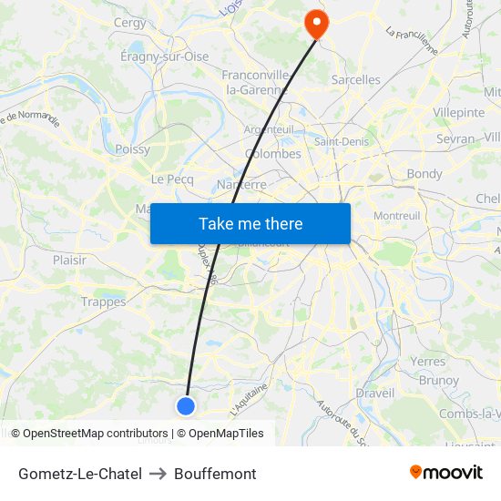 Gometz-Le-Chatel to Bouffemont map