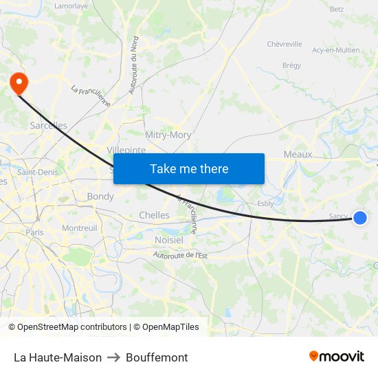 La Haute-Maison to Bouffemont map