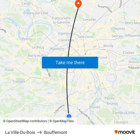 La Ville-Du-Bois to Bouffemont map