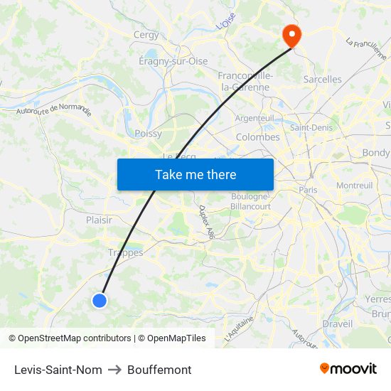 Levis-Saint-Nom to Bouffemont map