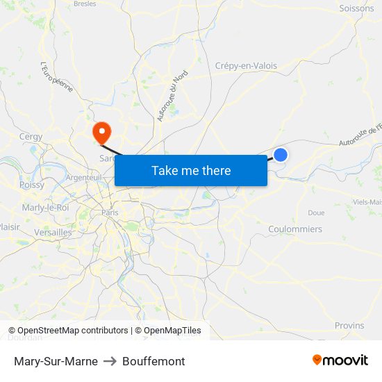 Mary-Sur-Marne to Bouffemont map