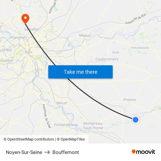 Noyen-Sur-Seine to Bouffemont map