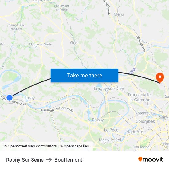 Rosny-Sur-Seine to Bouffemont map