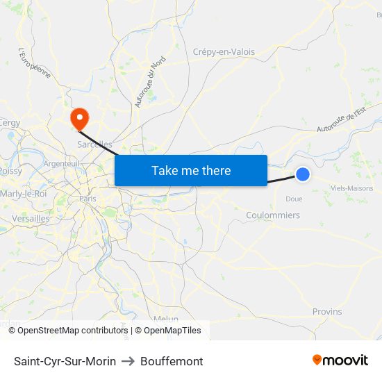 Saint-Cyr-Sur-Morin to Bouffemont map