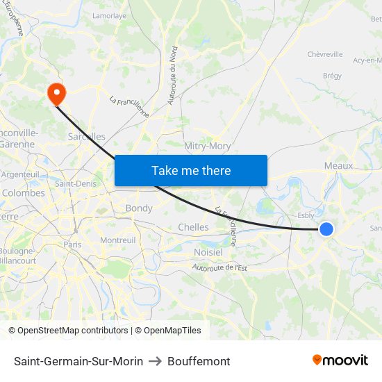 Saint-Germain-Sur-Morin to Bouffemont map