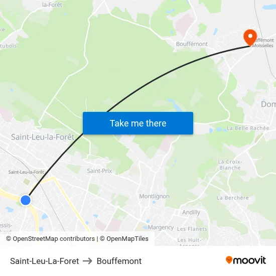Saint-Leu-La-Foret to Bouffemont map