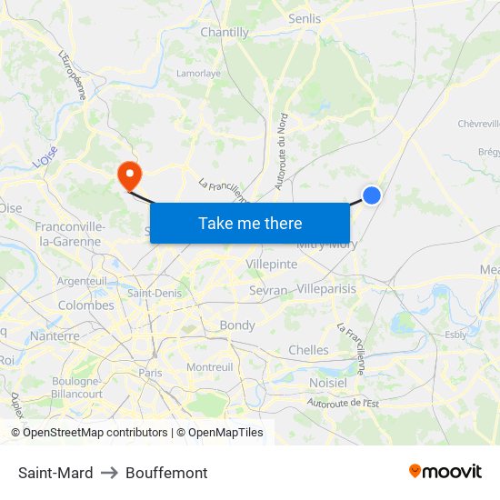 Saint-Mard to Bouffemont map
