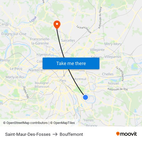 Saint-Maur-Des-Fosses to Bouffemont map