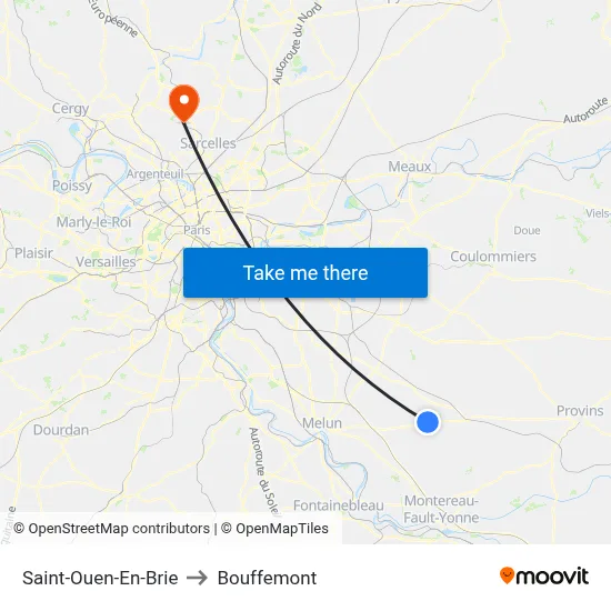 Saint-Ouen-En-Brie to Bouffemont map