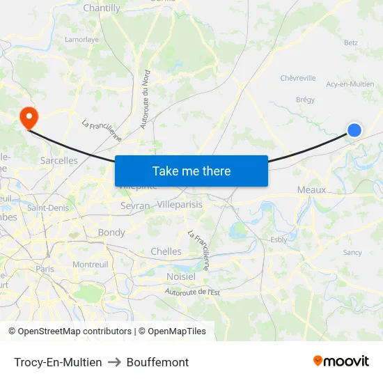 Trocy-En-Multien to Bouffemont map