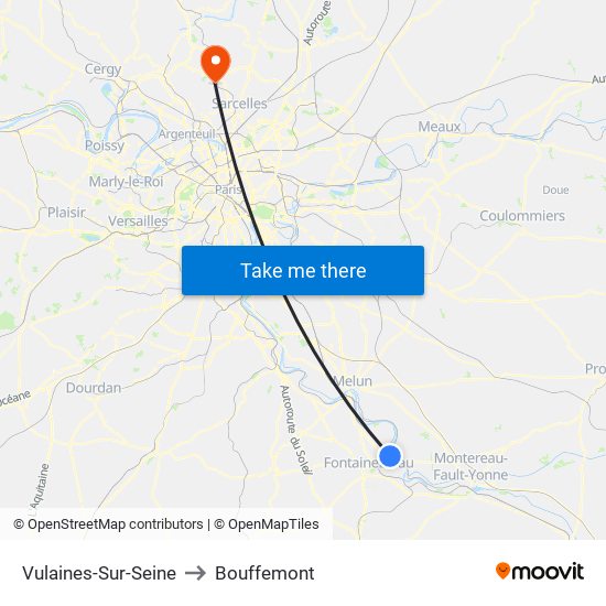 Vulaines-Sur-Seine to Bouffemont map