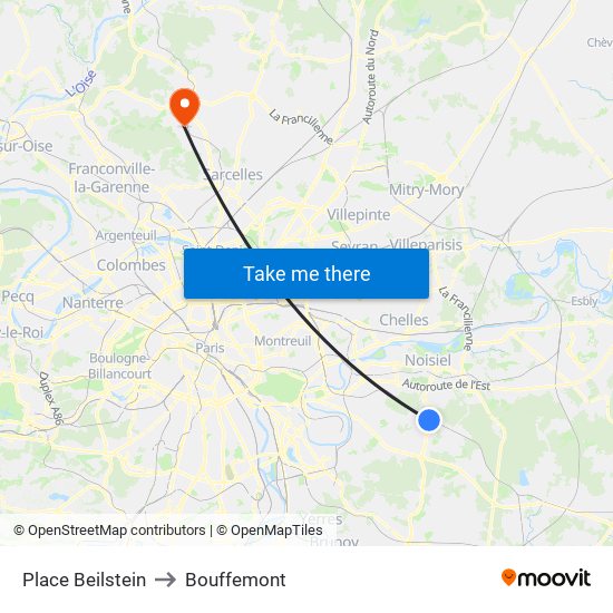 Place Beilstein to Bouffemont map