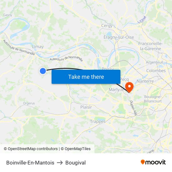 Boinville-En-Mantois to Bougival map