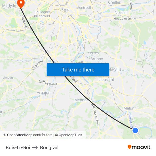 Bois-Le-Roi to Bougival map