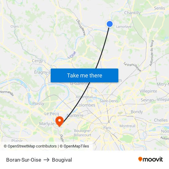 Boran-Sur-Oise to Bougival map