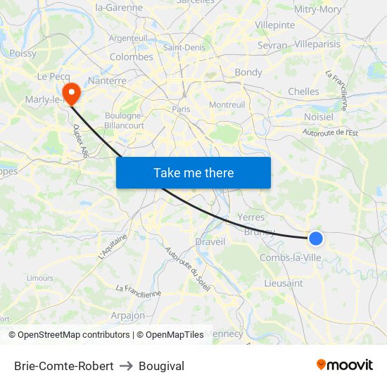 Brie-Comte-Robert to Bougival map