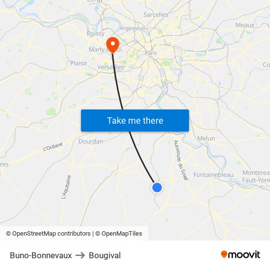 Buno-Bonnevaux to Bougival map