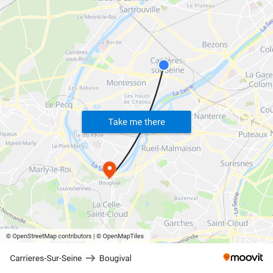 Carrieres-Sur-Seine to Bougival map